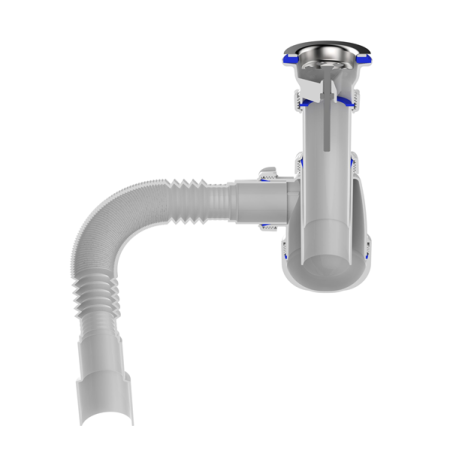 Сифон для кухни Sti B0115, 1 1/2"х40 с гибкой трубой 40х40-50